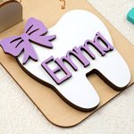 Personalisierte hölzerne gravierte Zahnfee Stern Name Türhänger mit Geldschlitz und Glasflasche Schlafzimmer Dekoration Zahnverlust Souvenir Geschenk für Kinder