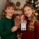 Personalisierte Weihnachten Rentier Filz Geschenkkarte Halter Ornament mit Namen Baumschmuck Weihnachtsgeschenk für Familie Freunde