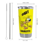 Spersonalizowany kubek z długim ogonem Marsupilami 20 uncji z imieniem i słomką Prezent urodzinowy dla dzieci | Callie × Marsupilami®