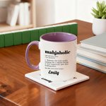 Personalized Mahjaholic 11 oz 15 oz Ceramic Mug with Name Birthday Mahjong Club Christmas Gift for Mahjong Lover Player