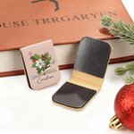 Personalisiertes magnetisches Lesezeichen aus PU-Leder mit Namen und Blumenmotiv in bunten Farben Geburtstag Weihnachtsgeschenk für Lesefreunde