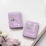 Stories Shine with Reading Time - Personalized Pearl Effect Birth Flower Name Magnetic Bookmark Clip