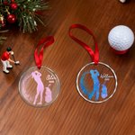 Personalisierte Glitter Golfer Silhouette Weihnachtsschmuck mit Namen und Jahr Home Tree Decor Weihnachtsgeschenk für Golfliebhaber