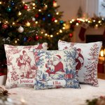 Personlig jultomte med rött tryck Mjukt kuddfodral med namn Heminredning Julklapp för familj och vänner