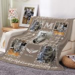 Gepersonaliseerde Multikleur Zachte Deken met Foto en Huisdierpoot met Naam en Datum Woondecoratie en Herinneringsdeken voor Huisdierliefhebbers