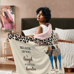 Personalised Leopard Print Cartoon Character Soft Hooded Blanket with Name Home Decor Birthday Christmas Gift for Best Friends Besties
