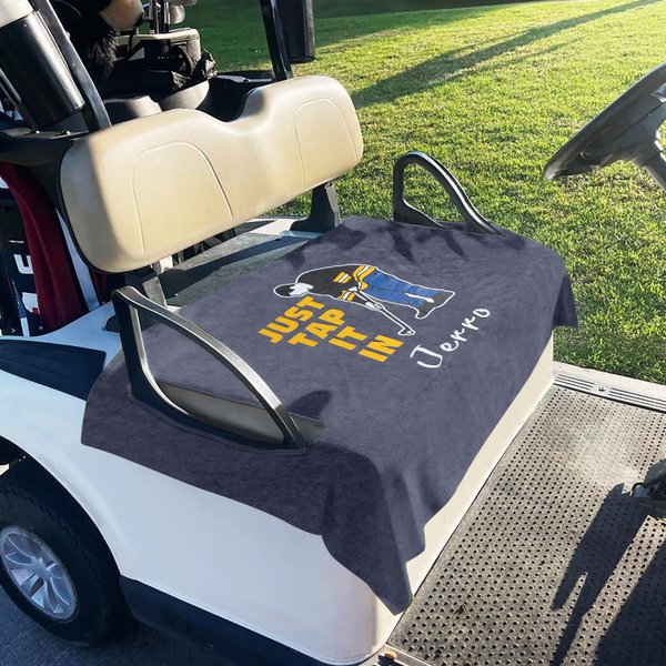 Personalized Just Tap It in Golf Cart Seat Cover with Embroidery Name Club Team Birthday Gift for Golf Player Lover