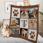 Coperta personalizzata con stampa di zampe e foto di animali domestici Multicolore con 1-4 nomi e iniziali Regalo di compleanno per gli amanti degli animali domestici