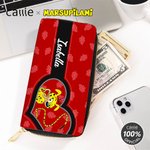 Marsupilami monedero de mano personalizado con nombre y cremallera regalo de cumpleaños para ella | Callie × Marsupilami