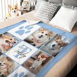 Coperta personalizzata con stampa di zampe e foto di animali domestici Multicolore con 1-4 nomi e iniziali Regalo di compleanno per gli amanti degli animali domestici