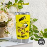 Spersonalizowany kubek z długim ogonem Marsupilami 20 uncji z imieniem i słomką Prezent urodzinowy dla dzieci | Callie × Marsupilami®