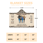 Personalised Leopard Print Cartoon Character Soft Hooded Blanket with Name Home Decor Birthday Christmas Gift for Best Friends Besties