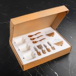 Personalized Engraved Name Kitchen Design Acacia Marble 11 Pcs Cutting Board Coaster Set with Bowl and Spoon Made in USA Housewarming Gift for Family