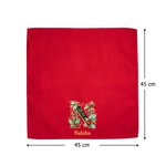 Servilleta roja personalizada de 100% algodón con inicial de acebo y nombre decoración de mesa regalo de Navidad para familia y amigos