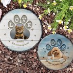 Gepersonaliseerde Love Pet Foto Slijtvaste Tuinsteen met Naam Binnenplaats Decor Huisdier Herdenkingscadeau voor Huisdiereigenaren Tuinliefhebbers