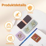 Personalisiertes magnetisches Lesezeichen aus PU-Leder mit Namen und Blumenmotiv in bunten Farben Geburtstag Weihnachtsgeschenk für Lesefreunde