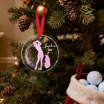 Personalisierte Glitter Golfer Silhouette Weihnachtsschmuck mit Namen und Jahr Home Tree Decor Weihnachtsgeschenk für Golfliebhaber