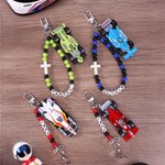 Personalized Grand Prix Car Portable Keychain Bag Charm with Text and Beaded Daily Use Birthday Gift for Motorsport Fans