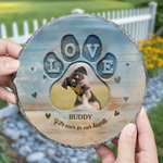 Gepersonaliseerde Love Pet Foto Slijtvaste Tuinsteen met Naam Binnenplaats Decor Huisdier Herdenkingscadeau voor Huisdiereigenaren Tuinliefhebbers