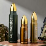 Personalized Bullet Thermos Bottle with Name Police Academy Graduation Retirement Gift  for Military Police