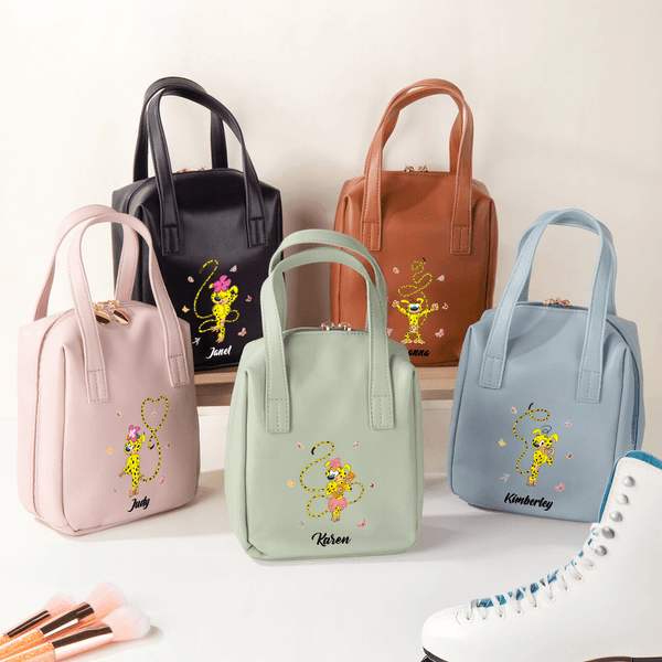 Personalisierte Langschwanz-Leopard Marsupilami PU-Leder Kosmetiktasche Reisetasche Geburtstag Geschenk für Schwestern Freunde | Callie × Marsupilami®