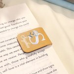Stories Shine with Reading Time - Personalized Pearl Effect Birth Flower Name Magnetic Bookmark Clip