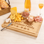 Personalisierte Magic Santa Claus FSC Bambus Charcuterie Schneidebrett mit eingraviertem Text und Saft Rille Housewarming Weihnachtsgeschenk für Familie