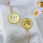 Collier Médaille d'Energie Hexagramme Gardien Personnalisé avec Pierre de Naissance Bijoux de Famille délicat Cadeau d'Anniversaire pour Femmes Hommes