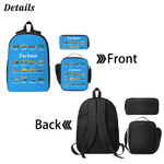 Personalised Multi-Colour Children's Construction Vehicle Backpack Pencil Case Lunch Bag Set with Name Back-To-School Birthday Gift for Boys Girls