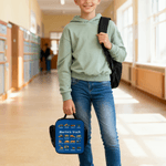Personalised Multi-Colour Children's Construction Vehicle Backpack Pencil Case Lunch Bag Set with Name Back-To-School Birthday Gift for Boys Girls