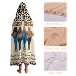 Personalised Leopard Print Cartoon Character Soft Hooded Blanket with Name Home Decor Birthday Christmas Gift for Best Friends Besties