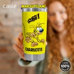 Spersonalizowany kubek z długim ogonem Marsupilami 20 uncji z imieniem i słomką Prezent urodzinowy dla dzieci | Callie × Marsupilami®
