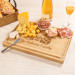 Personalized Engraved Christmas-Themed FSC Bamboo Cutting Board with Text and Juice Groove Made in USA Housewarming Christmas Gift for Family