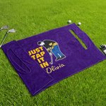 Personalized Just Tap It in Golf Cart Seat Cover with Embroidery Name Club Team Birthday Gift for Golf Player Lover