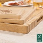 Spersonalizowana deska do krojenia Magic Santa Claus FSC Bamboo z wygrawerowanym tekstem i rowkiem na sok Made in USA Prezent świąteczny dla rodziny