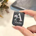 Stories Shine with Reading Time - Personalized Pearl Effect Birth Flower Name Magnetic Bookmark Clip