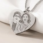 Collier photo coeur gravé personnalisé avec texte Cadeau d'anniversaire pour la famille et les amis