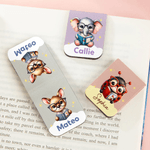 Personalized Cloud Animal Magnetic PU Leather Bookmark Clip with Name Reading Birthday Gift for Book Lovers Kids