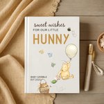Spersonalizowana klasyczna księga słodkich życzeń dla Kubusia Puchatka z imieniem i rokiem Prezent na baby shower dla świeżo upieczonych rodziców