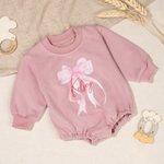 Personalised Bow Soft Long Sleeve Baby Girl Onesie Sweatshirt with Name Baby Shower Birthday Gift for Newborns New Parents