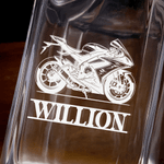 Gepersonaliseerde motorfiets gegraveerde naam whisky karaf bar accessoire verjaardagscadeau voor mannen whisky liefhebbers