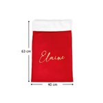 Sac Cadeau en Velours Personnalisé avec Nom Sac de Grande Capacité avec Pompons Cadeau pour Enfants Famille