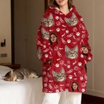 Personalised Funny Face Photo Multicolor Flannel Hoodie Daily Wear Birthday Christmas Gift for Family Friends Kids