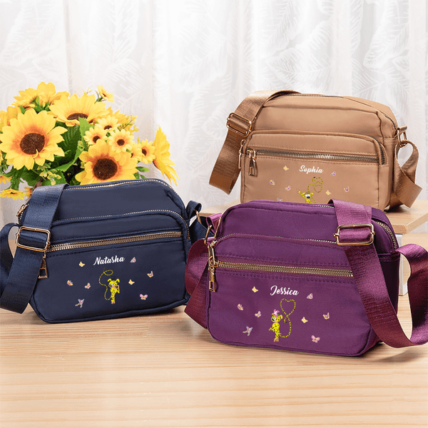 Personlig Långsvansad Leopard Marsupilami Crossbody Väska med namn Födelsedag Mors dag Present till kvinnor Flickor | Callie × Marsupilami®