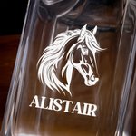 Personalized Engraved Horseshoes Horse Name Whiskey Decanter Bar Accessory Birthday Gift for Men Whiskey Lovers