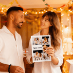 Personalised 1-5 Photos Stand Building Brick Puzzles with Text Room Decor Birthday Anniversary Gift for Couple Friend Family