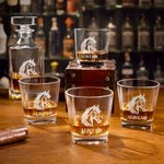 Personalized Engraved Horseshoes Horse Name Whiskey Decanter Bar Accessory Birthday Gift for Men Whiskey Lovers