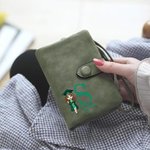 Personalised Cartoon Graduate Character Tri-fold PU Leather Wristlet Wallet with Initial and Card Holder  Graduation Birthday Gift for Women Graduates