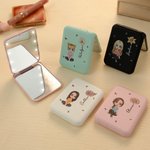 Miroir de Maquillage Lumière LED Personnalisé avec Personnage Fleur de Naissance Nom Double Face Cadeau Anniversaire Mariage pour Femme Fille