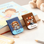 Personalized Cloud Animal Magnetic PU Leather Bookmark Clip with Name Reading Birthday Gift for Book Lovers Kids